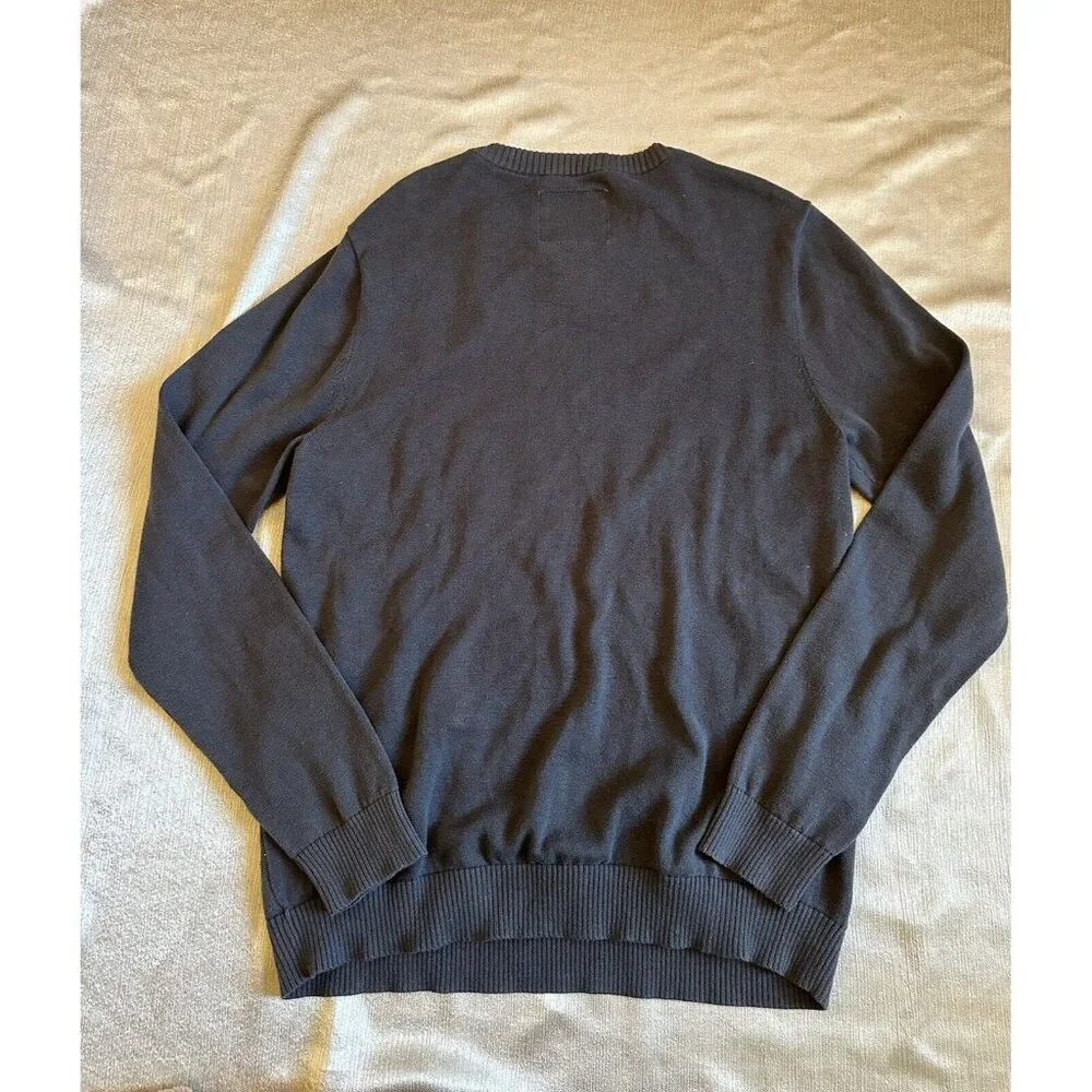 Christmas Men Medium Ugly Sweater Gray Santa Claus Sit On My Lap Holiday‎ Party